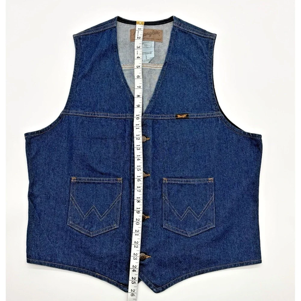 Vintage Wrangler Denim Vest Western Men's Large